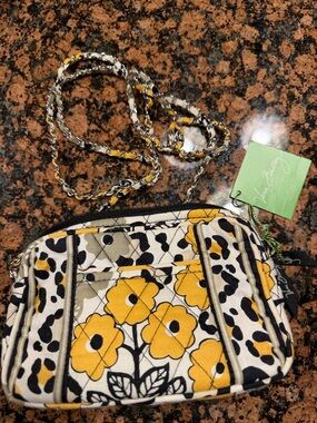 Vera Bradley Yellow Floral Quilted Crossbody